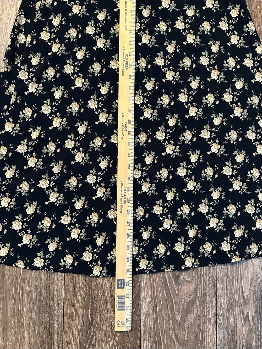 Vintage Petites by inclinations black floral skirt Sz M - Picture 8 of 8